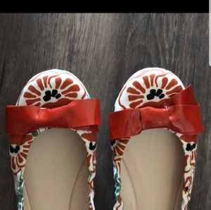 Prada ballet flats with patent ribbon